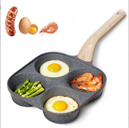 Non-stick Egg Frying Pan, 4 Hole Skillet with Handle