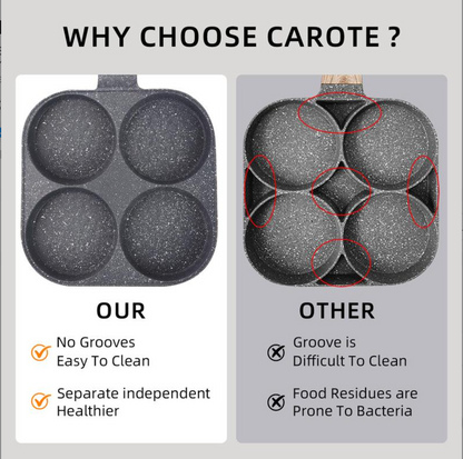 Non-stick Egg Frying Pan, 4 Hole Skillet with Handle